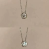 The new silver jewelry diamond-encrusted smiling face necklace exudes a high-end and unique charm details Picture